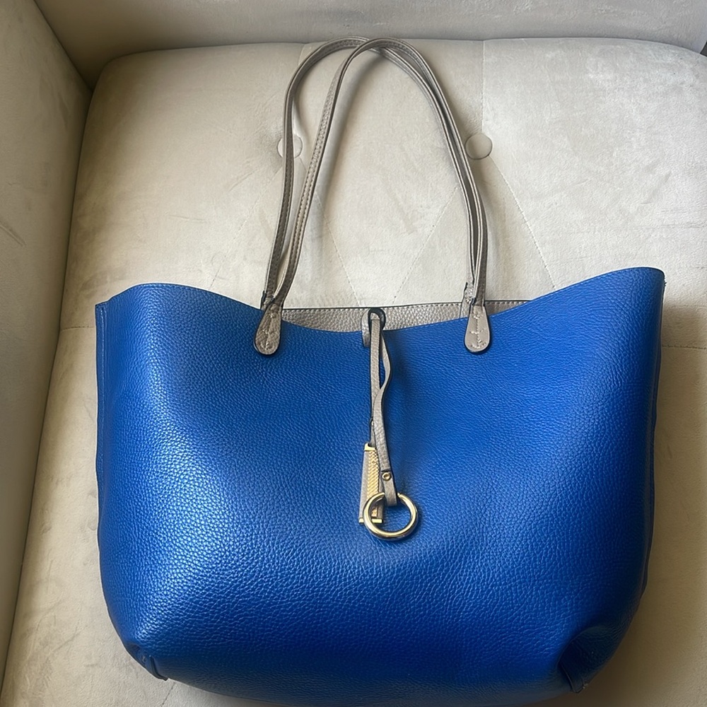 Caren Forbes reversible pebble leather tote bag